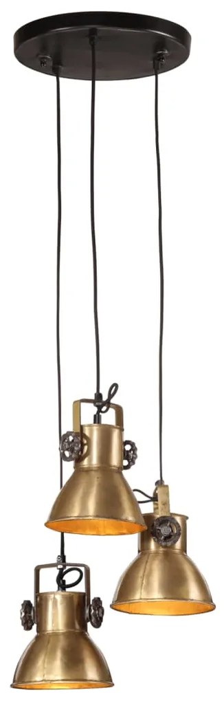 vidaXL Candeeiro suspenso 25 W 30x30x100 cm E27 bronze antigo