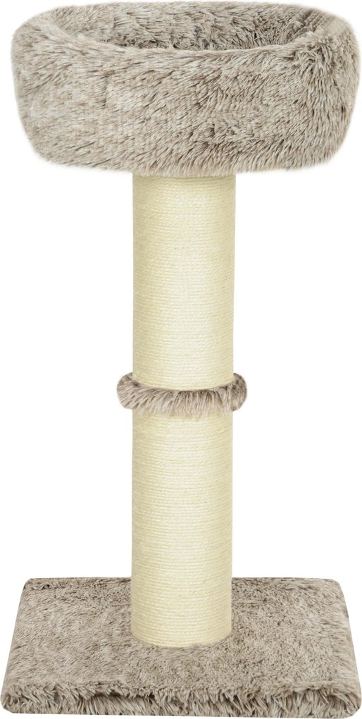 PawHut Arranhador para gatos, 87 cm, torre para gatos com poste de arranhões grosso, cama em pelúcia, para interior, suporta até 6 kg, Castanho | Aosom Portugal