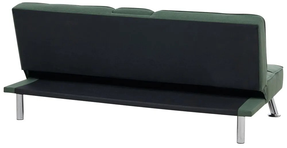 Sofá-cama de 3 lugares em tecido verde ROXEN Beliani