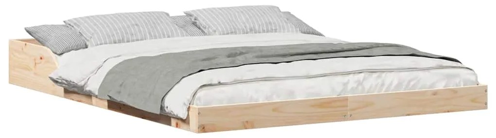 Estrutura da Cama Castanho 140 x 220 cm Madeira de pinho maciça