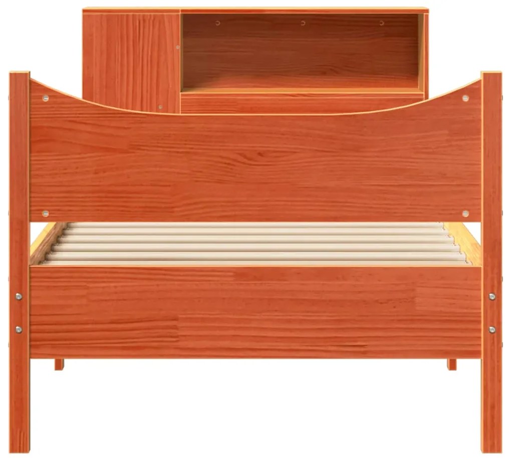 Cama sem colchão 75x190 cm madeira de pinho maciça castanho-mel
