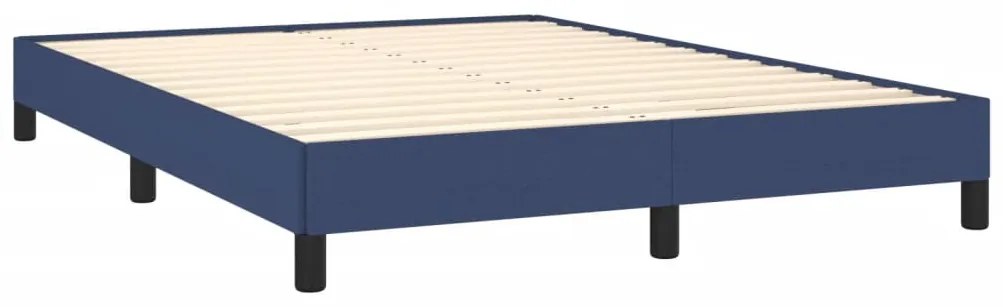 Estrutura de cama sem colchão 140x190 cm tecido azul