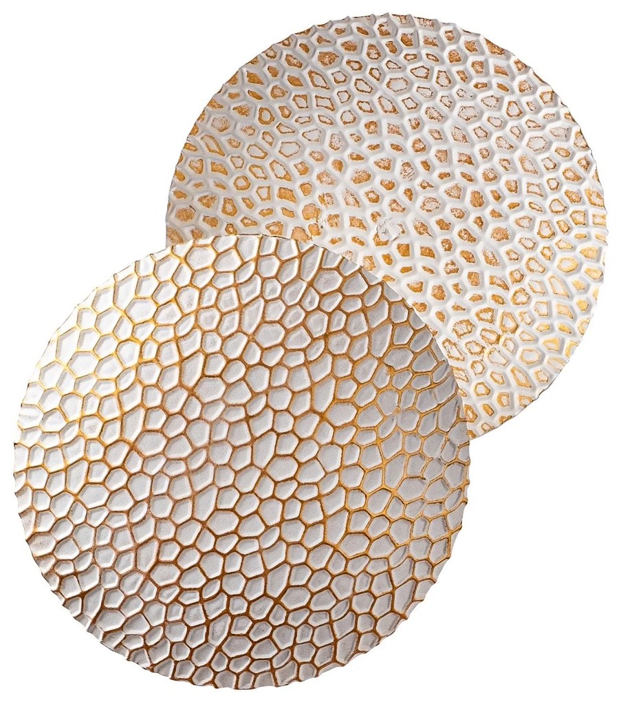 Candeeiro de Parede Yosma - Branco e Dourado - 21cm x 21cm x 15cm