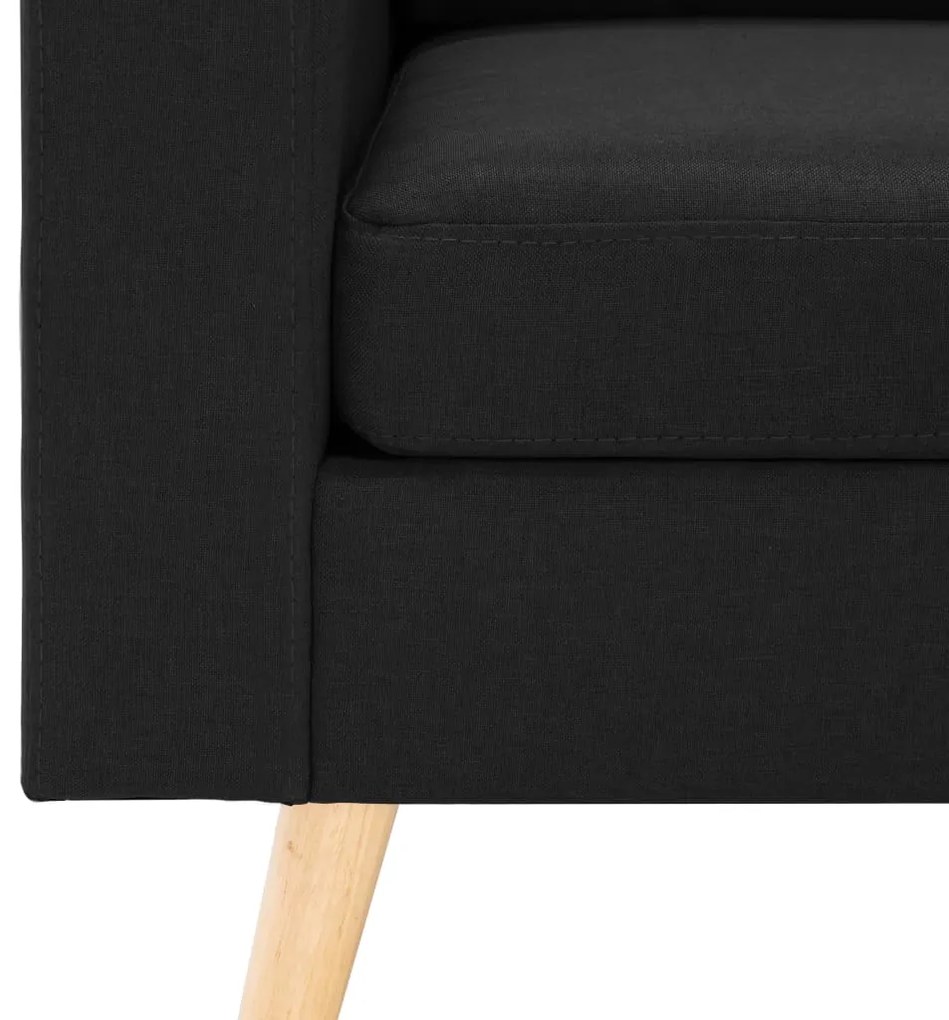 2 pcs conjunto de sofás tecido preto