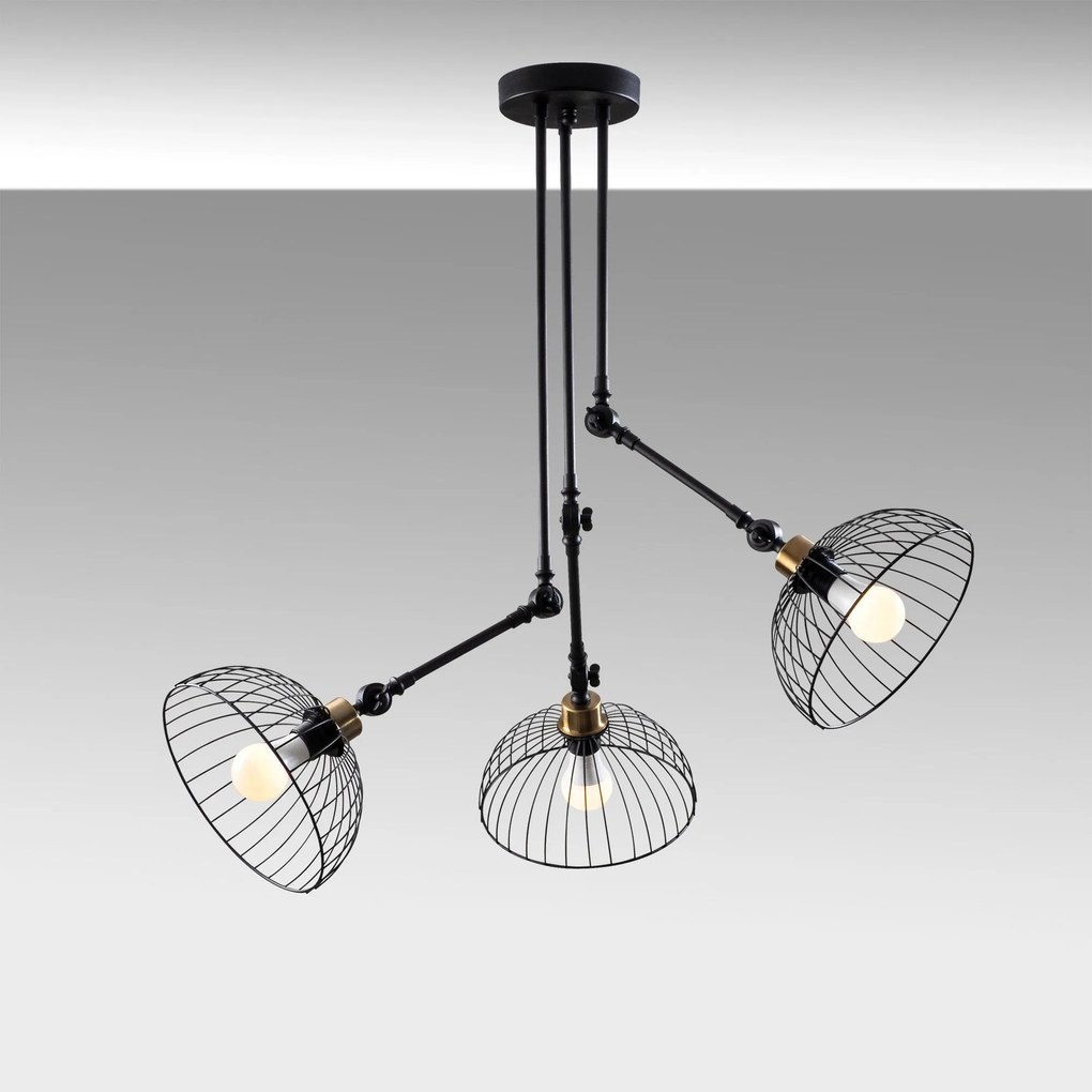 Candeeiro de Teto Beybisi – Preto – 93 x 93 cm