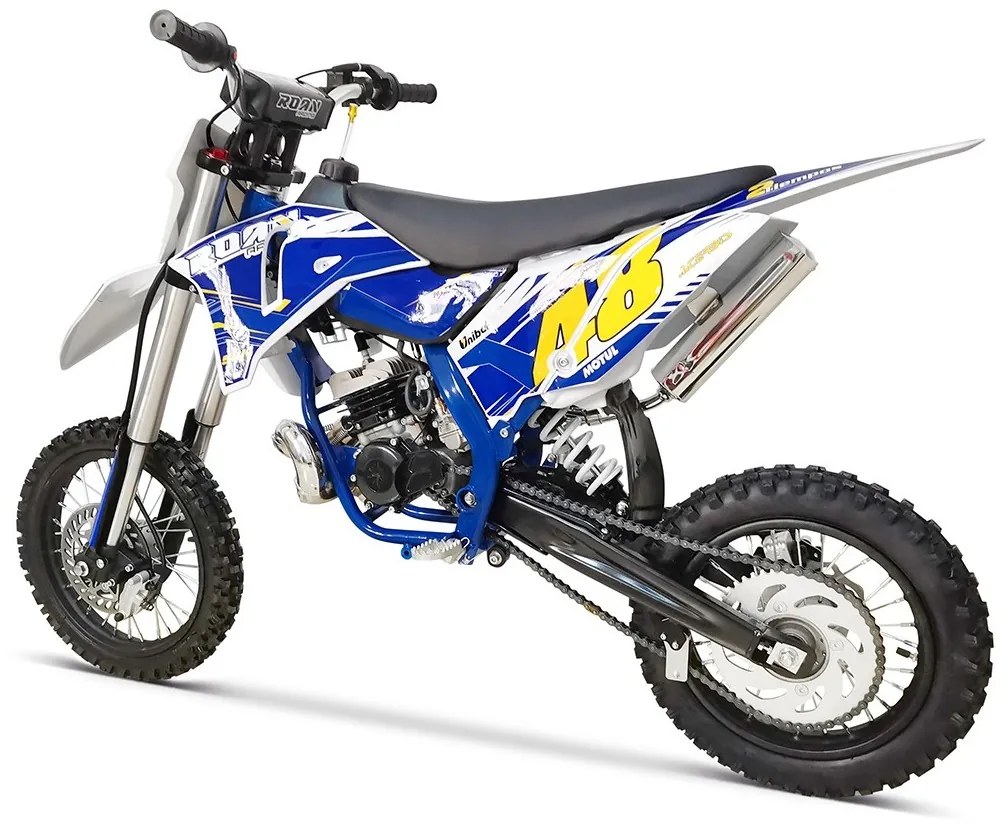 MINI MOTO Crianças MINICROSS gasolina 50cc 9cv Roan 50K 14/12" arranque a pedal Azul