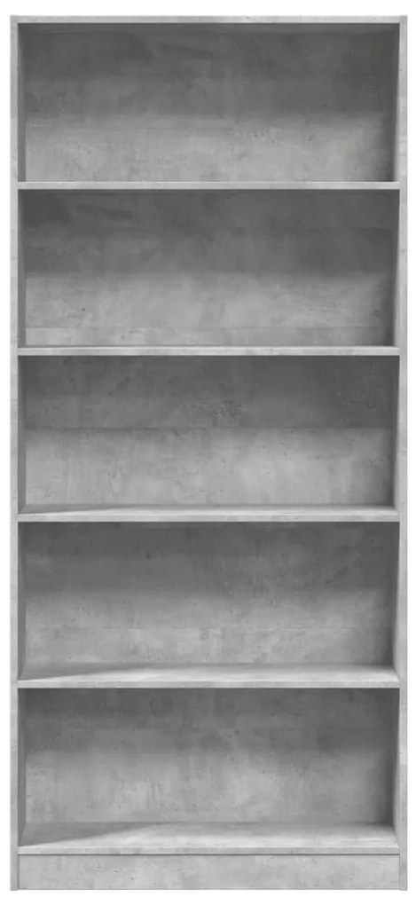 Estante 80x24x176 cm derivados de madeira cinzento cimento