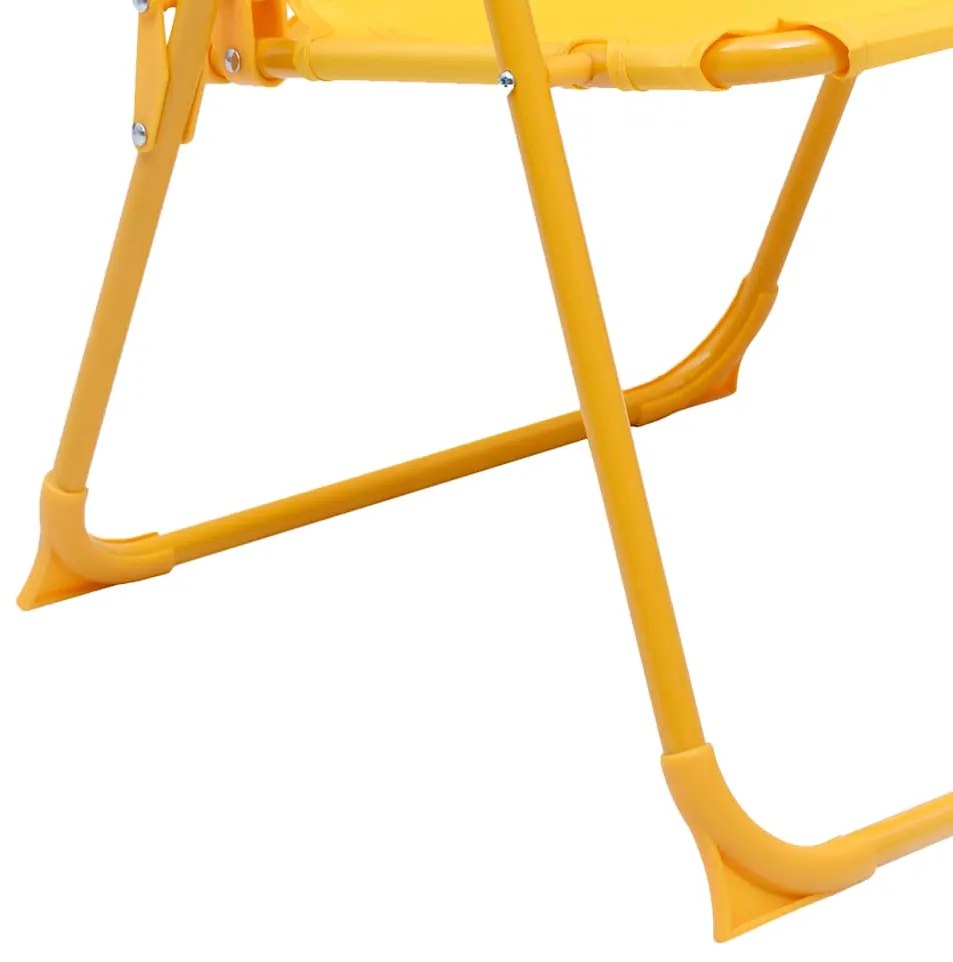 3 pcs conjunto bistrô de jardim infantil c/ guarda-sol amarelo