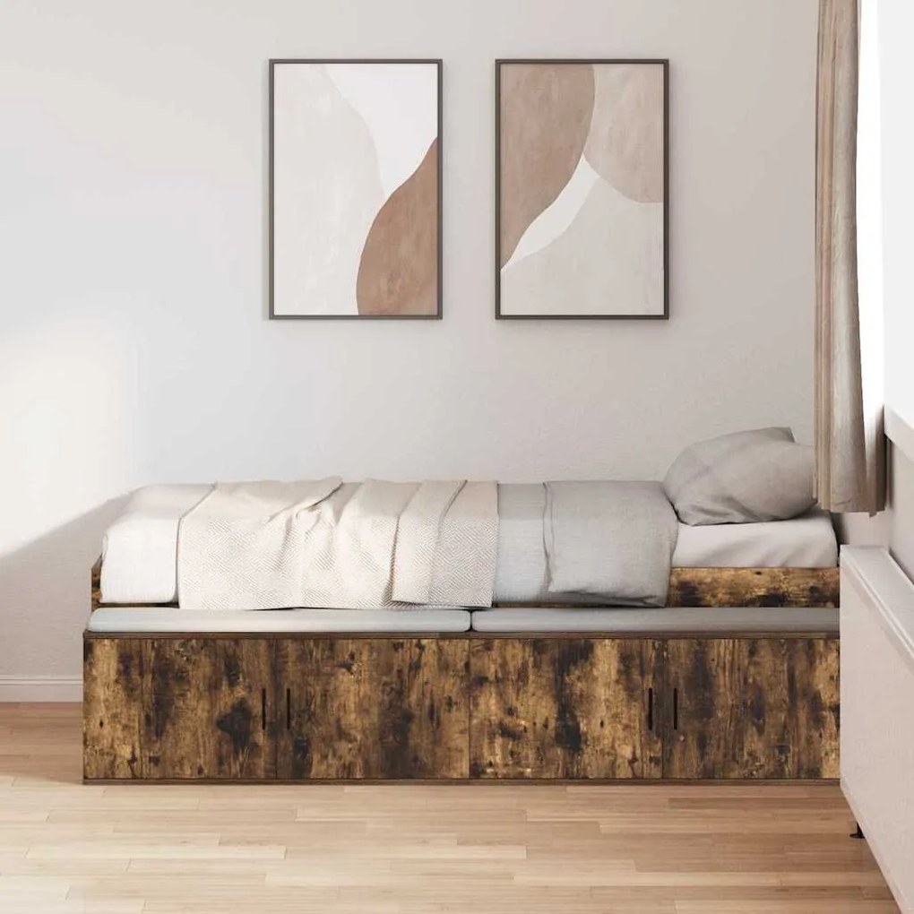 Estrutura de Cama Carvalho Fumado 90x200 cm