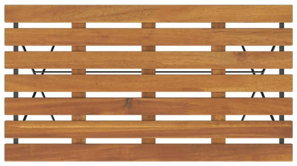 5 pcs conjunto de bistrô dobrável madeira de acácia maciça/aço