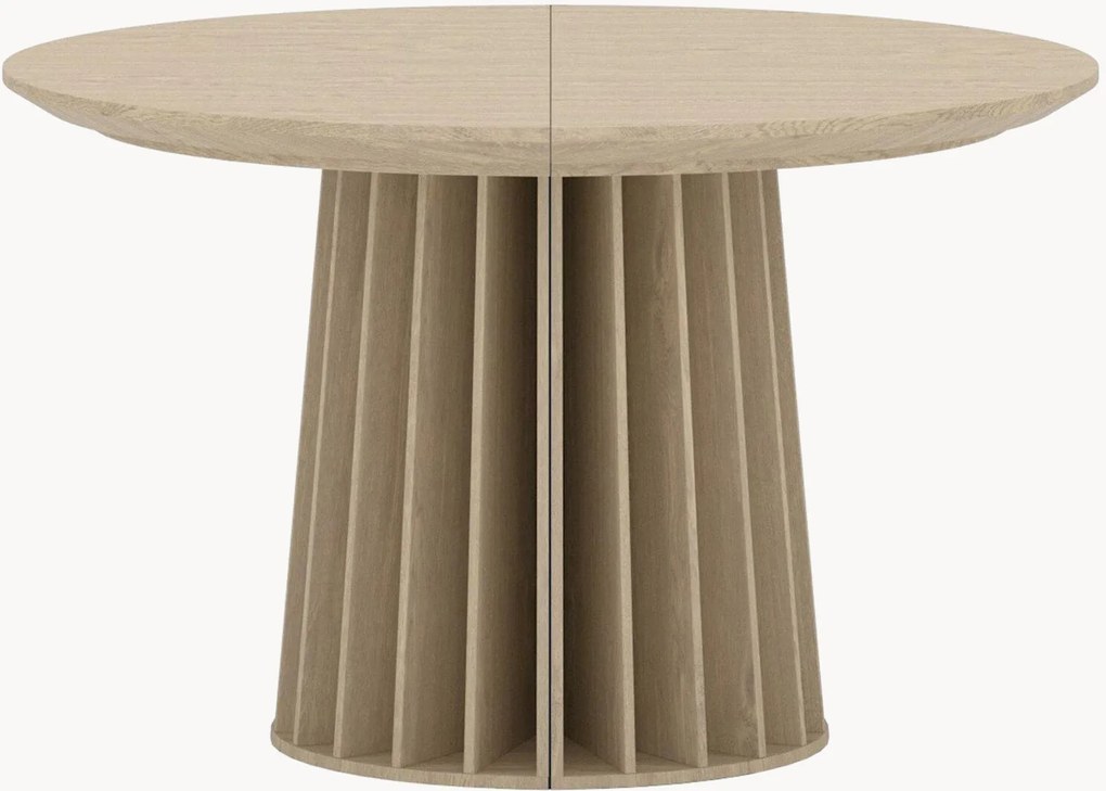 Mesa de jantar redonda extensível com efeito de madeira Dope, Ø 120-210 cm