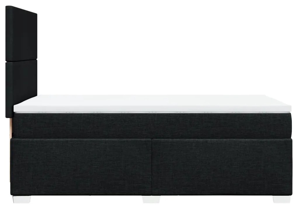 Cama com molas/colchão 80x200 cm tecido preto