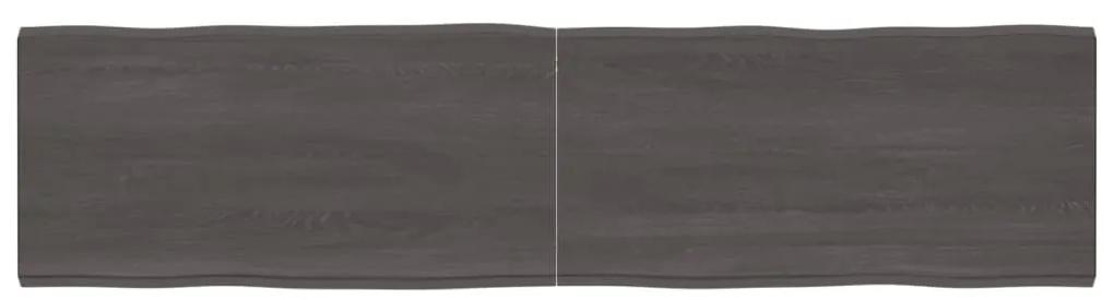 Tampo mesa 200x50x6 carvalho tratado borda viva cinza-escuro