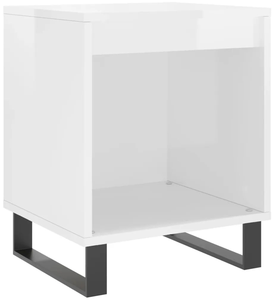 Mesa de cabeceira 2 pcs derivados de madeira branco brilhante