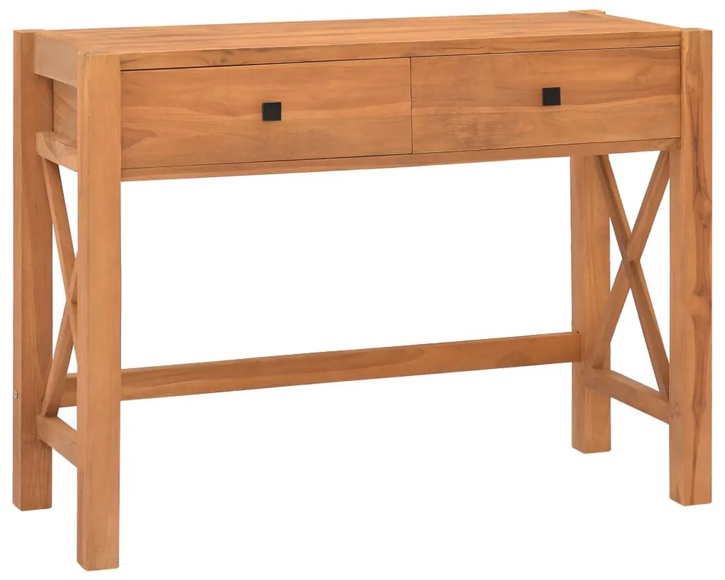 vidaXL Secretária com 2 gavetas 100x40x75 cm madeira de teca