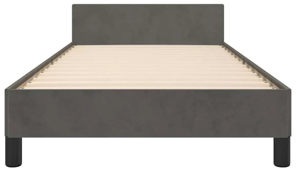 Estrutura de cama sem colchão 80x200 cm veludo cinzento-escuro