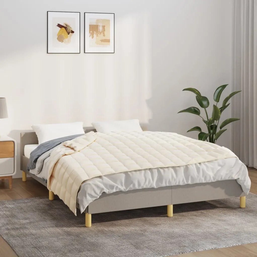 3154869 vidaXL Manta pesada 6 kg 140x200 cm tecido creme-claro