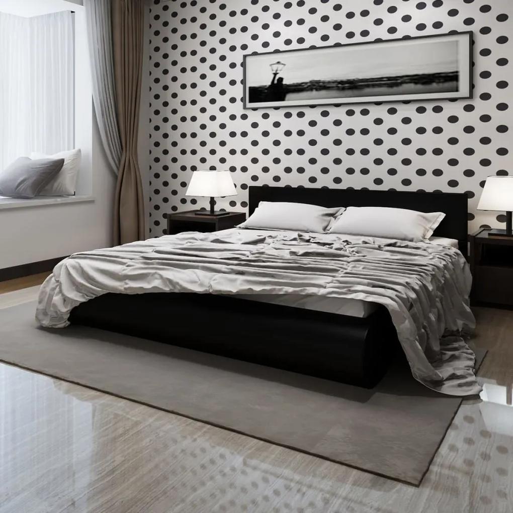 Cama com colchão 180x200 cm couro artificial preto