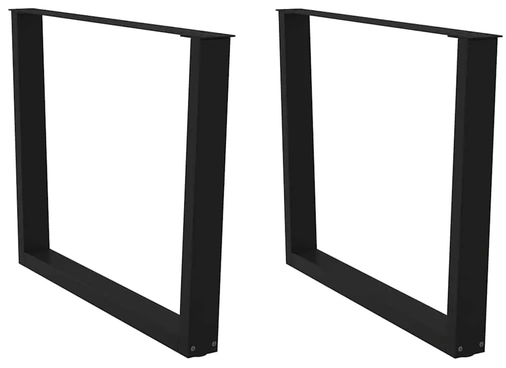 Mesa de jantar pernas 2pcs forma de V 100x(72-73,3)cm aço preto