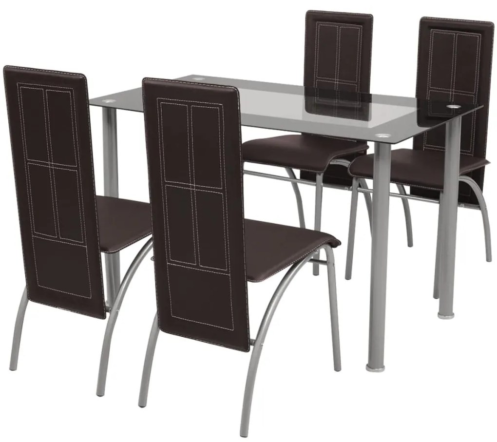 242914 vidaXL Conjunto de jantar de 5 peças preto