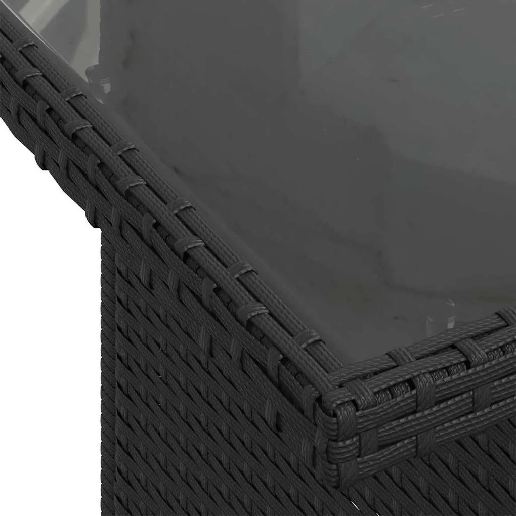 Conjunto de Sofás de Jardim vidaXL de 9 Peças com Almofadas Preto Ratt