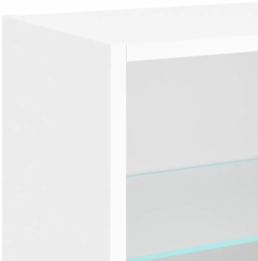 8pcs móveis de parede p/ TV c/ LEDs derivados de madeira branco
