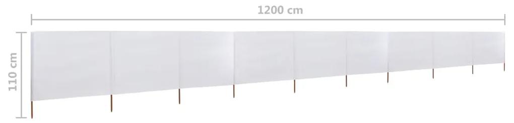 Para-vento com 9 painéis em tecido 1200x80 cm cor areia branco