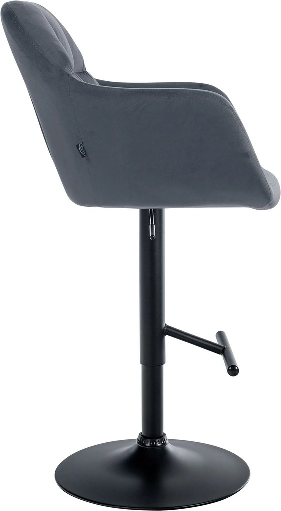 Banco de bar Natoma Veludo cinza escuro