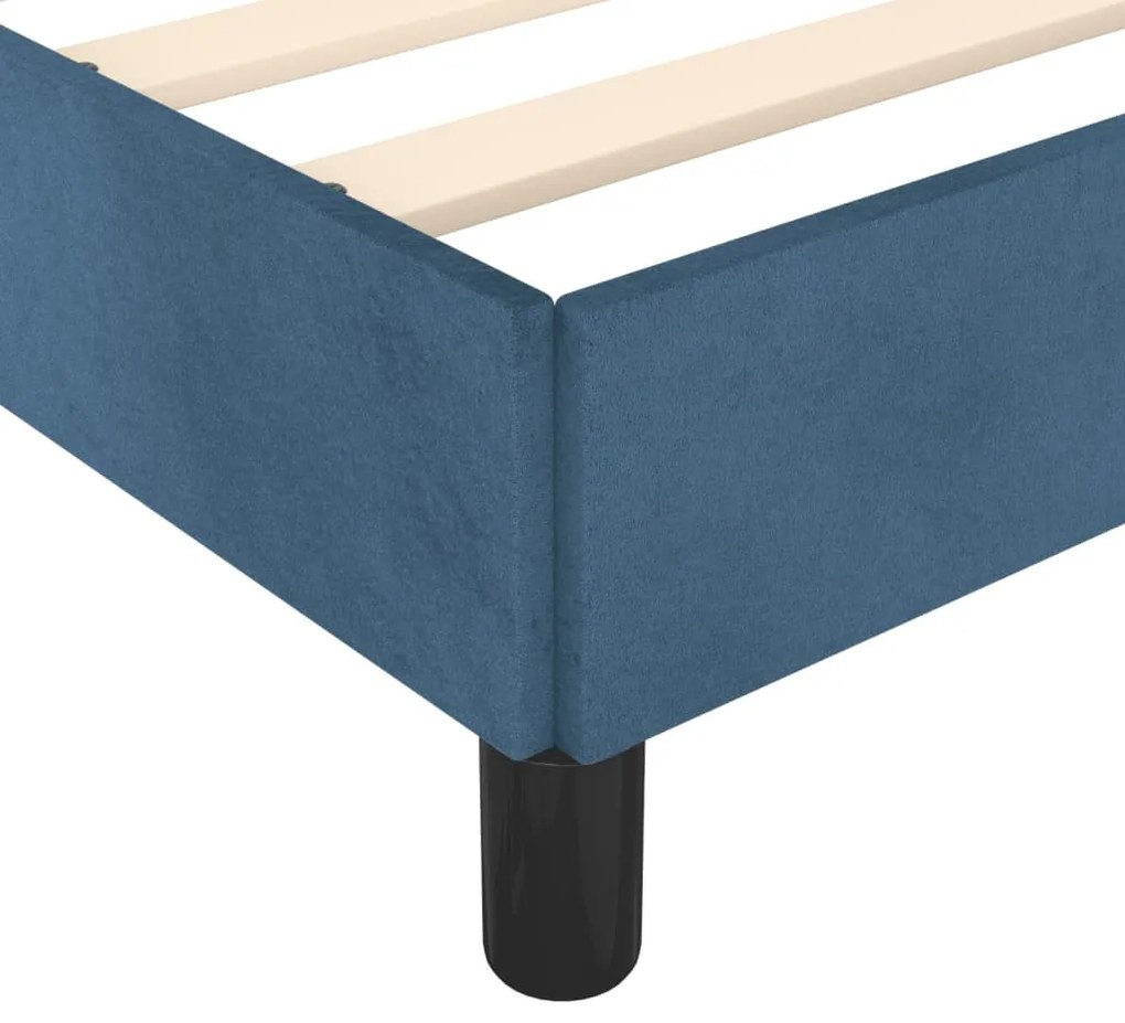 Estrutura de cama 90x190 cm veludo azul-escuro