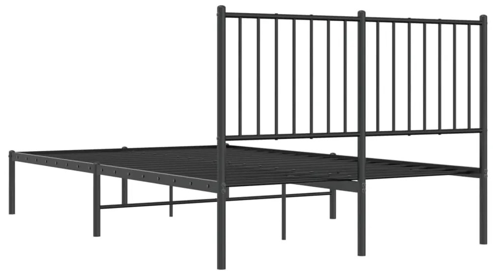 Estrutura de cama com cabeceira 120x190 cm metal preto