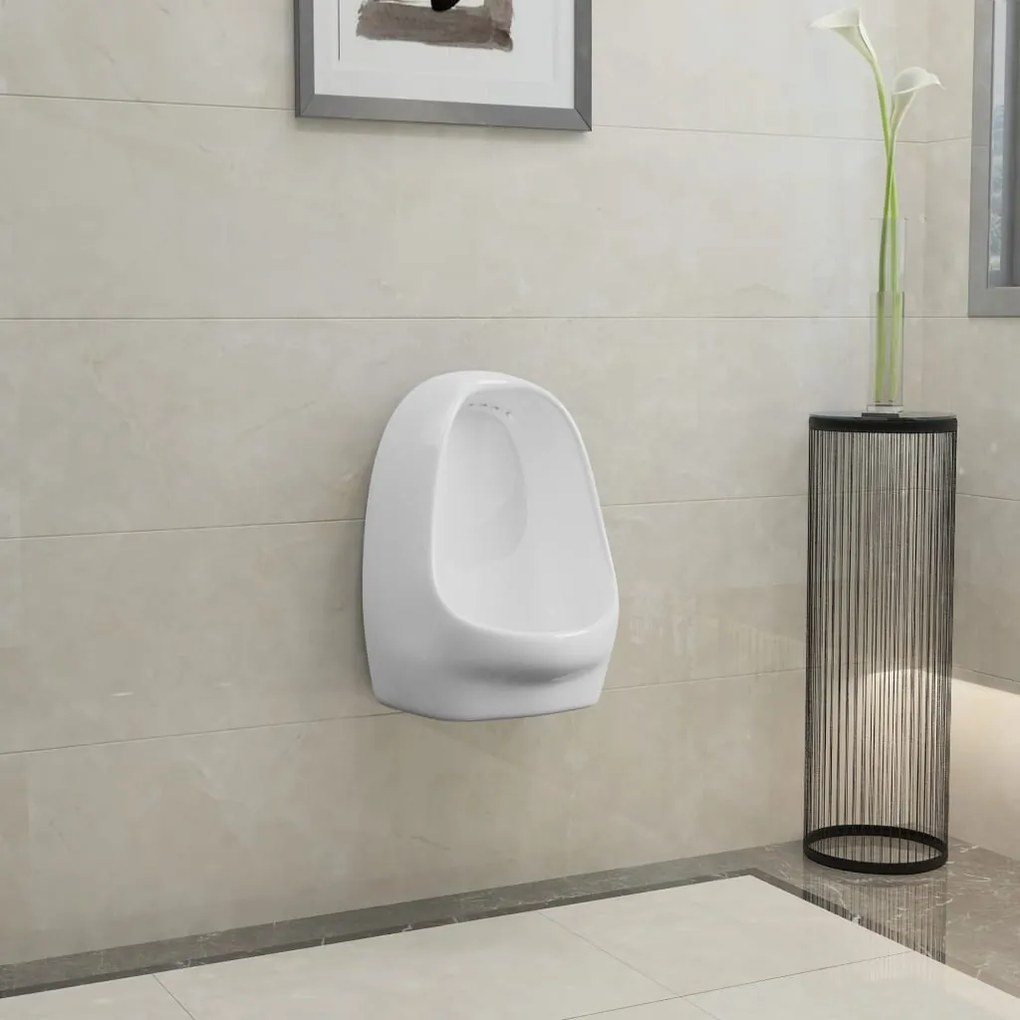 Urinol de parede com válvula de descarga cerâmica branco
