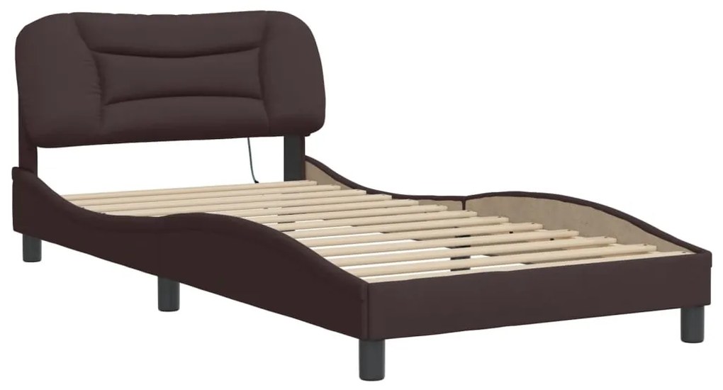 Estrutura de cama com LED sem colchão 100x200 cm tecido
