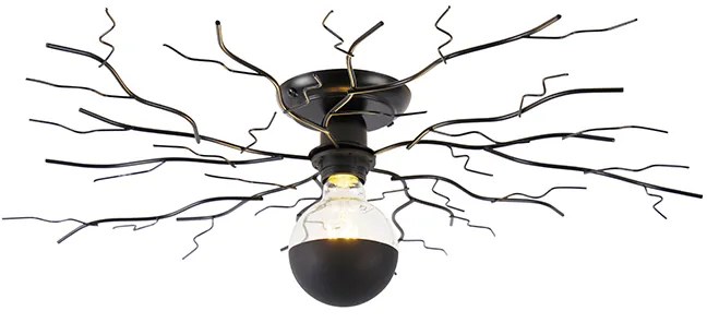 Luminária de teto Art Déco preta 50 cm - Ramuri Rústico ,Art Deco