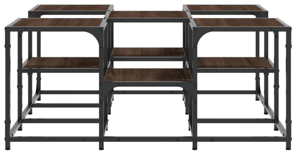 Mesa de centro 91x91x40 cm derivados madeira carvalho castanho