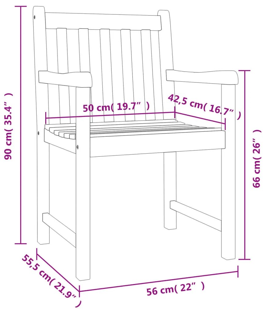 3 pcs conjunto de jantar para jardim madeira de acácia maciça