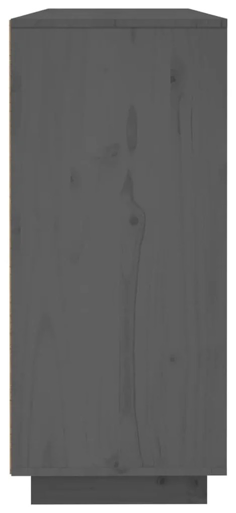 Aparador 120x35x80 cm madeira de pinho maciça cinza