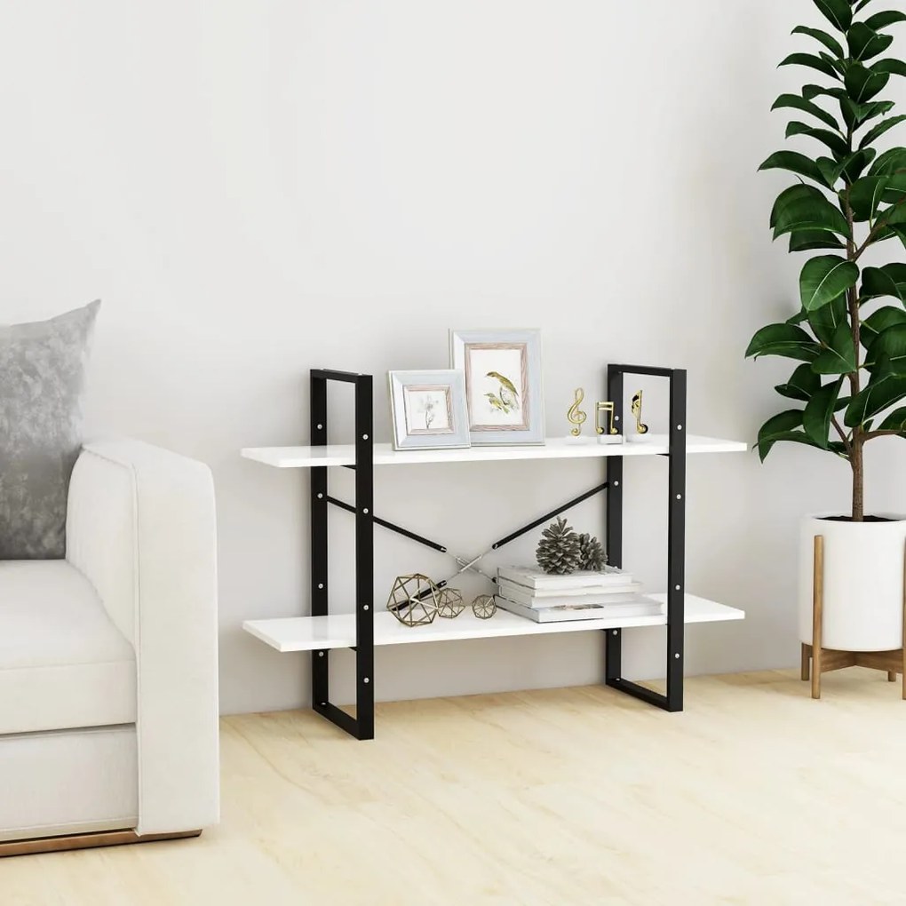 Estante com 2 prateleiras 100x30x70 cm derivados madeira branco
