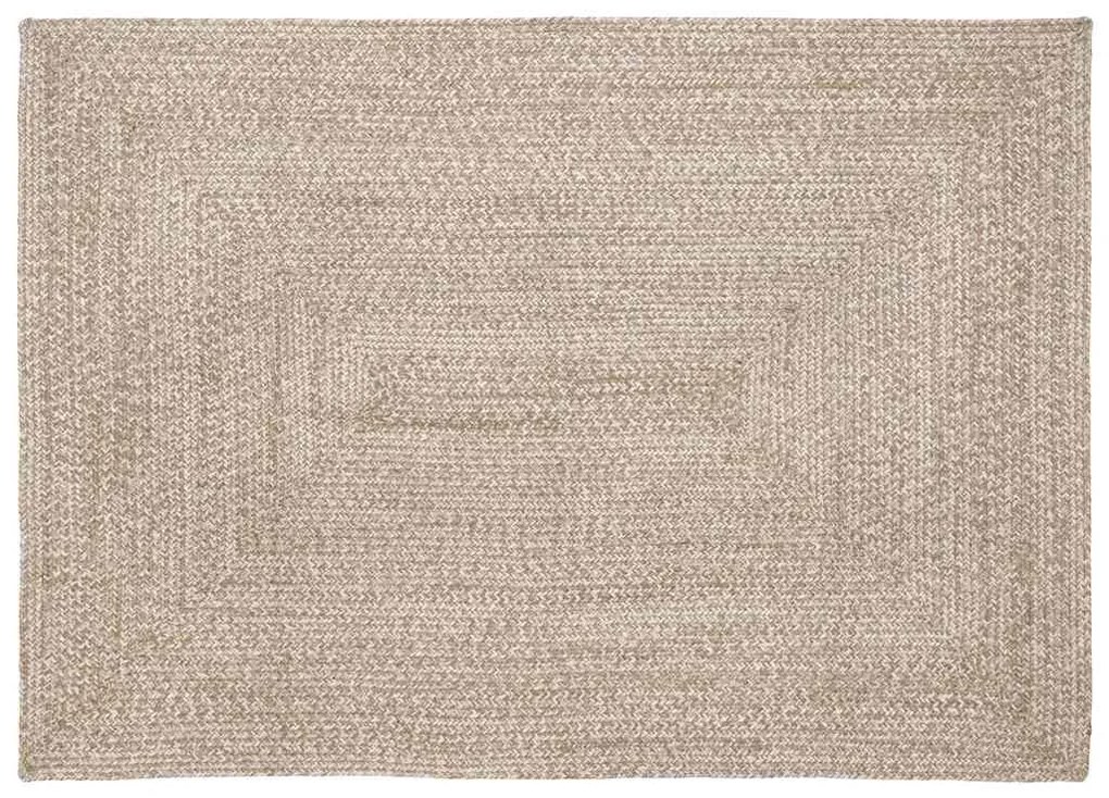 vidaXL Tapetes de área Retangular Natural e Branco 120 x 170 cm Juta