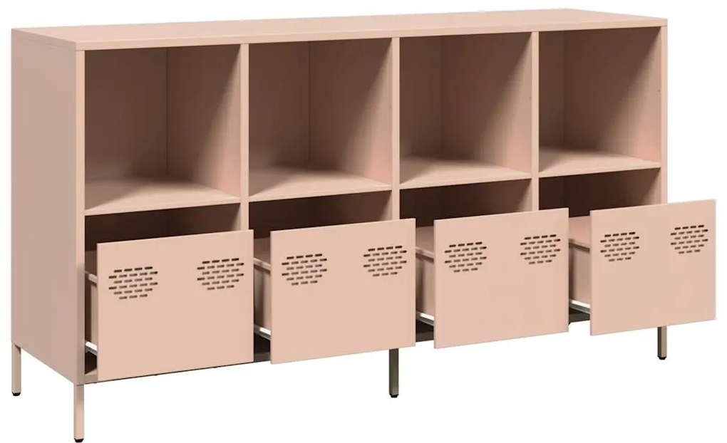 Aparador 135x39x73,5 cm aço laminado a frio rosa