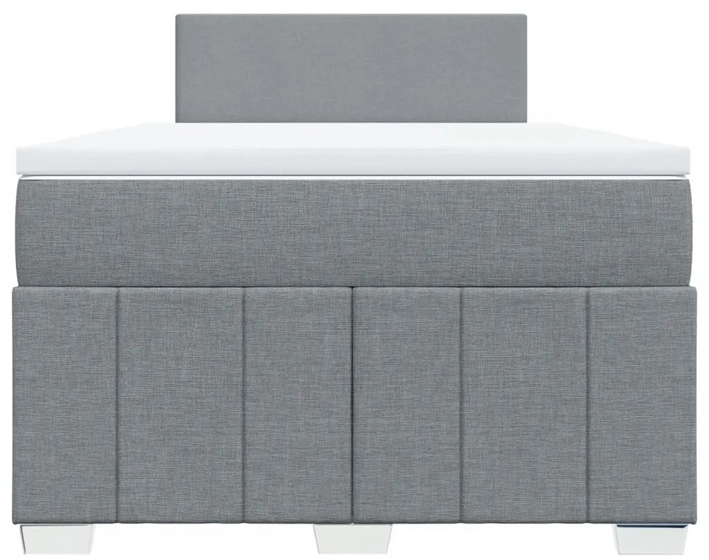 Cama com molas/colchão 120x200 cm tecido cinza-claro