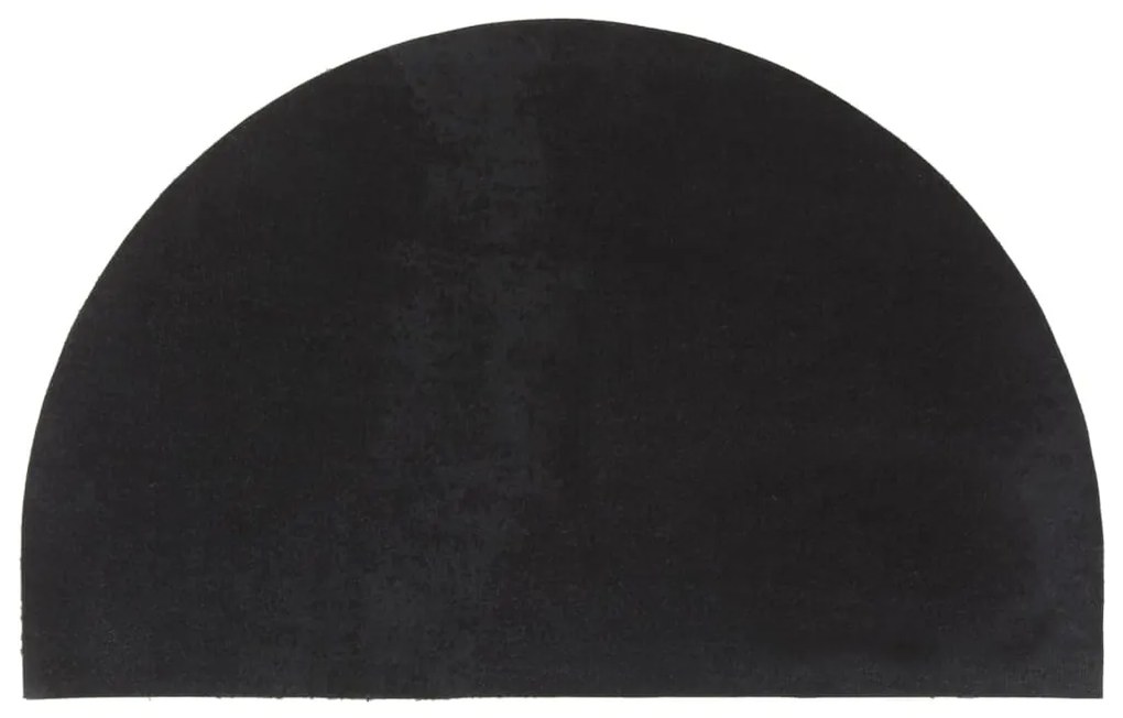 Tapete de porta semicircular 50x80 cm fibra coco tufada preto