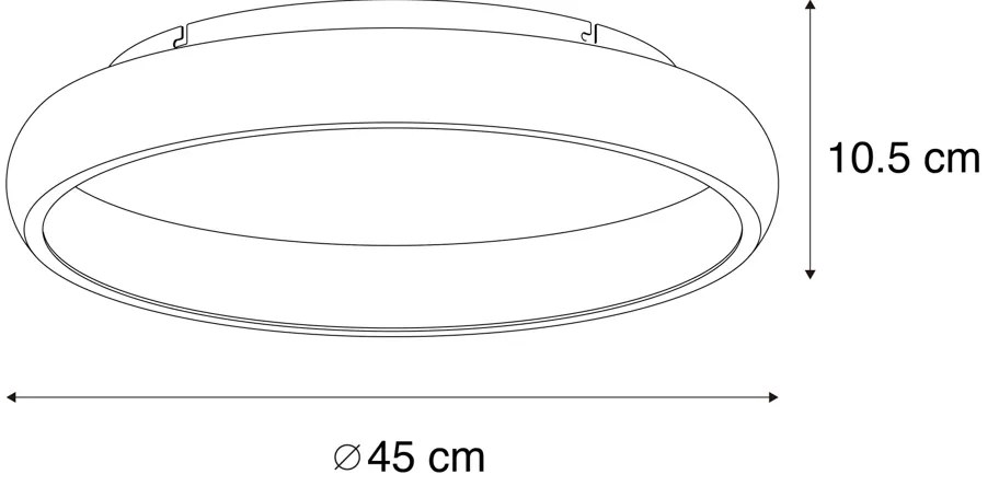 Candeeiro de Teto Moderno Preto 45cm com LED Dimerizável - Cardona