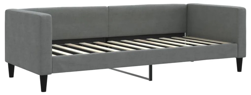 Sofá-cama com gavetão 80x200 cm tecido cinzento-escuro