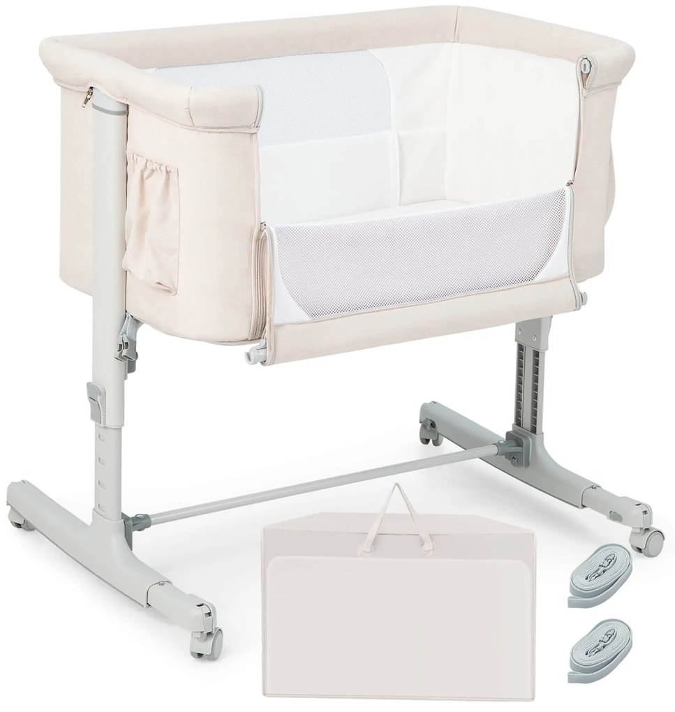 Berço 3 em 1 para bebês com 5 níveis de altura ajustáveis ​​para bebês e crianças pequenas