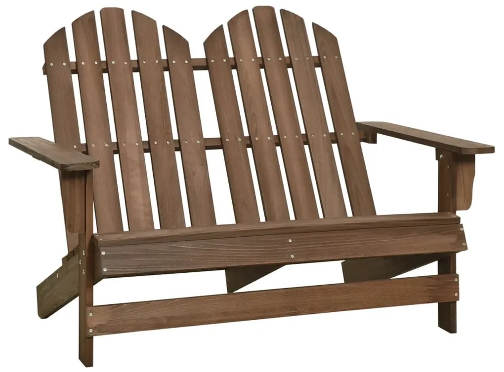 vidaXL Cadeira de jardim Adirondack 2 lugares abeto maciço castanho