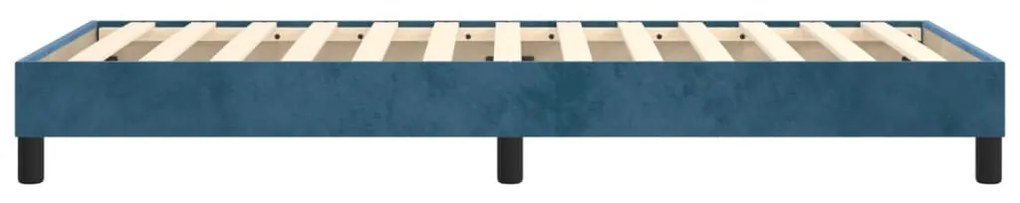 Estrutura de cama sem colchão 80x200 cm veludo azul-escuro
