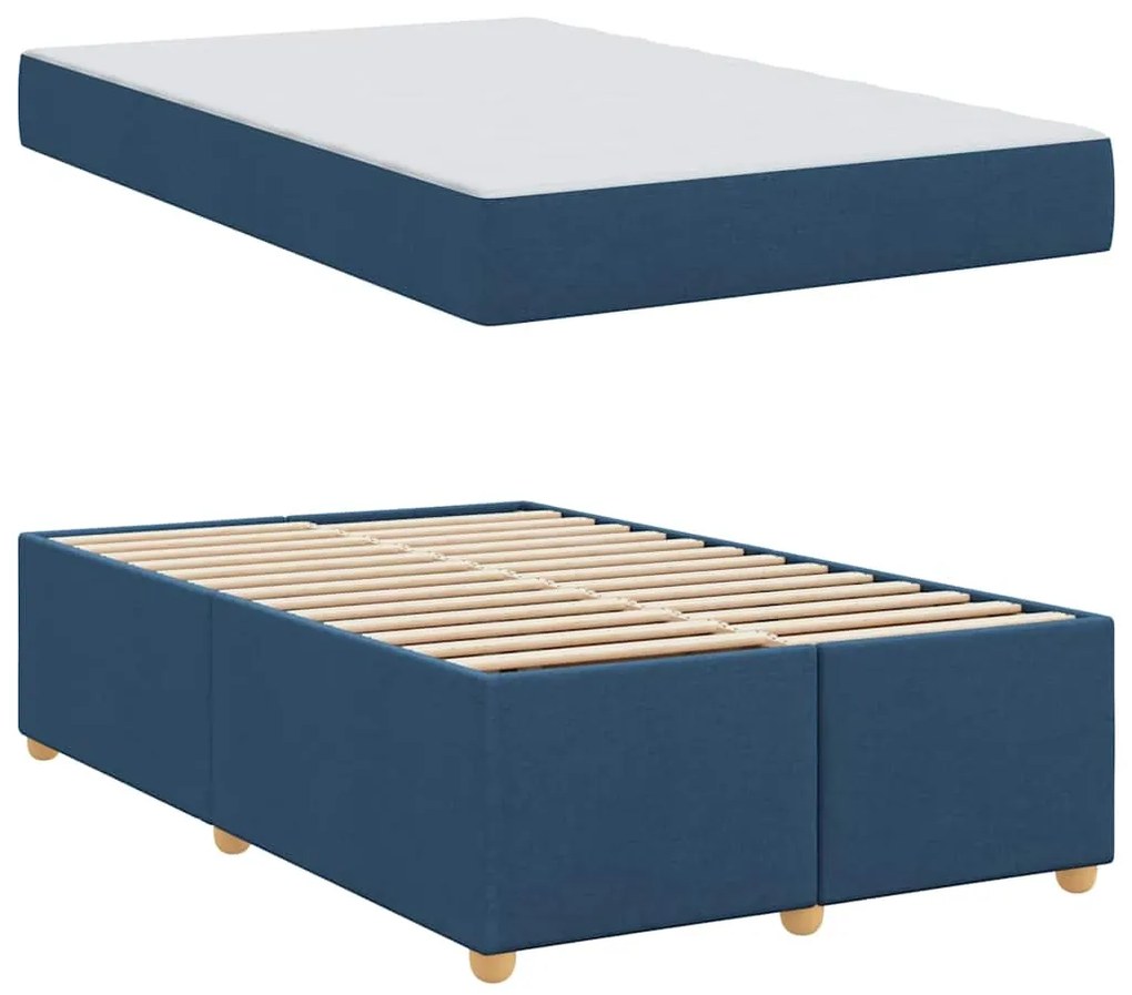 Estrutura de cama com colchão Outros Azul 120 x 200 cm tecido