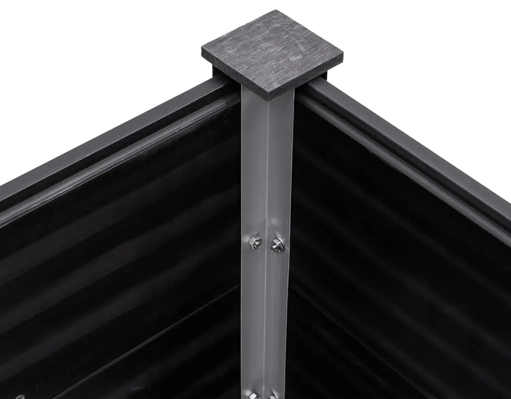 Canteiro elevado de jardim 250x100x91 cm WPC cinzento