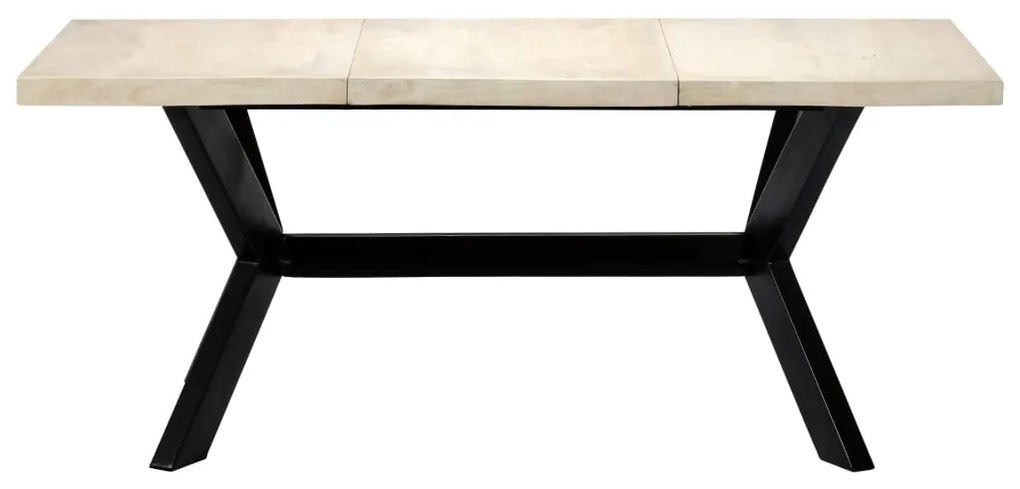 Mesa de jantar 180x90x75 cm madeira de mangueira maciça branco