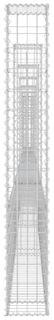 Cesto gabião em forma de U c/ 8 postes 860x20x150 cm ferro